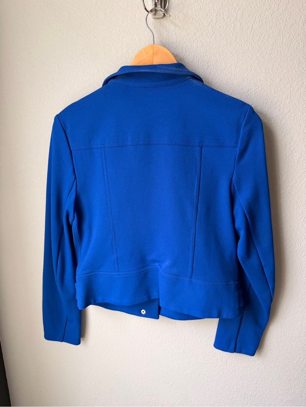 Cache Electric Blue Moto-Style Zip Jacket - Picture 6 of 9